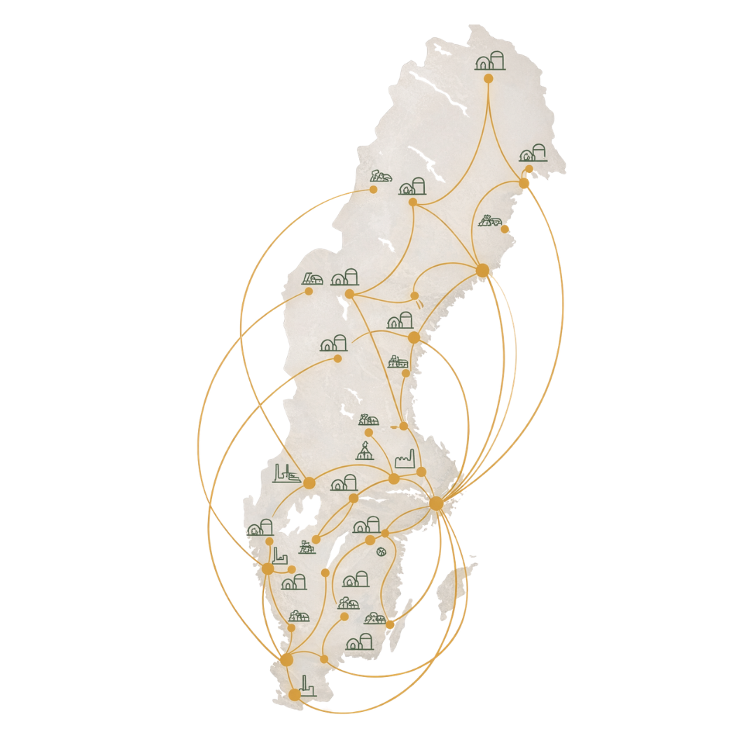 Ett brett biogaslogistiknät över Sverige